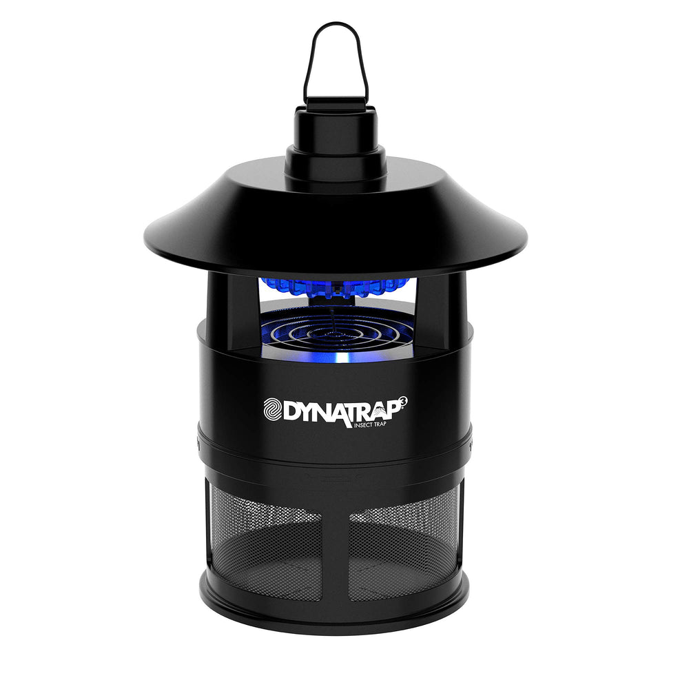 DynaTrap DT160 front view showing sleek black housing and compact footprint benefiting discreet placement