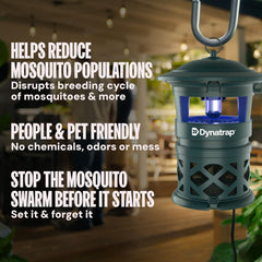 DynaTrap LED lamp detail illustrating long-lasting bulb that reduces replacements