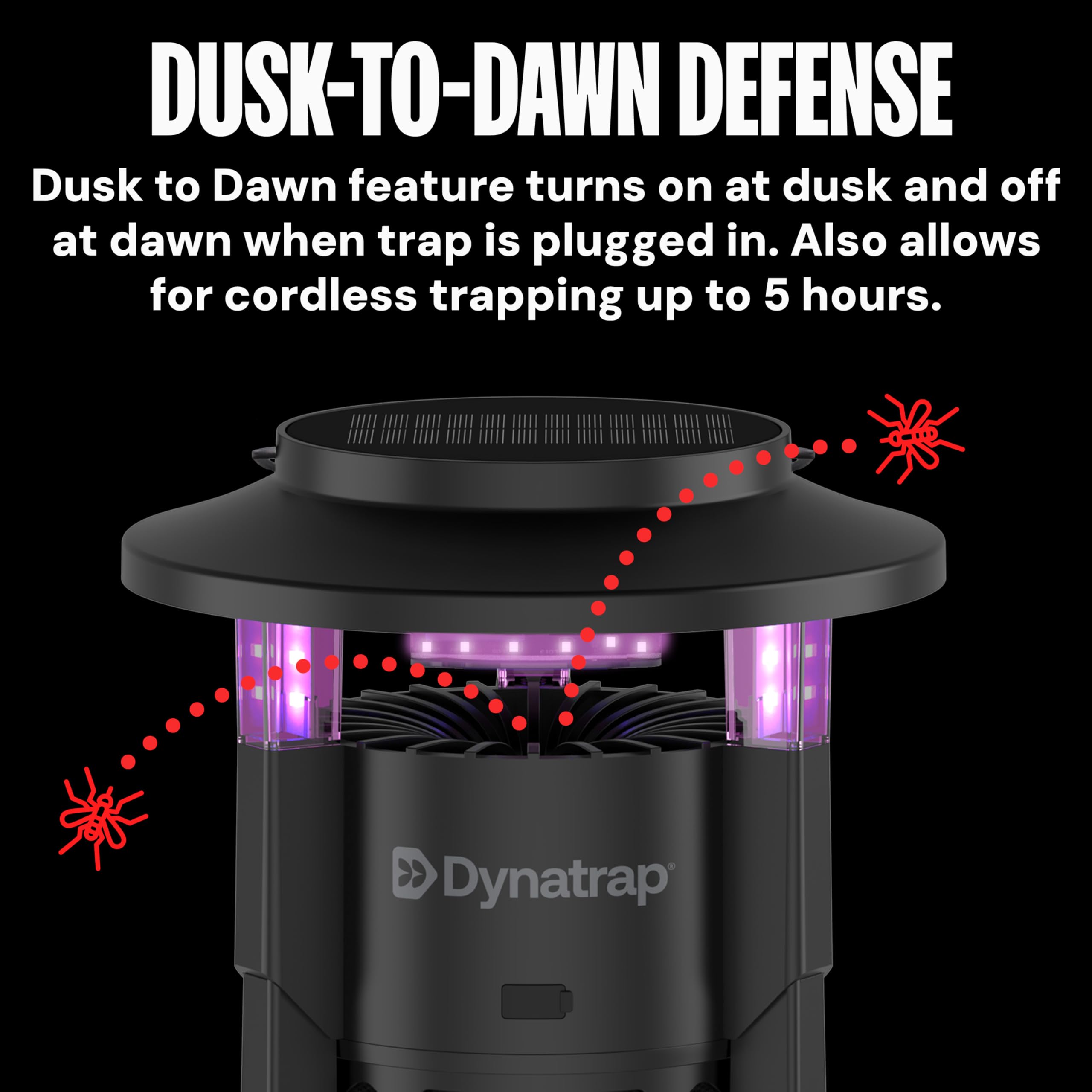 Dynatrap on tabletop with legs attached for portable use advantage