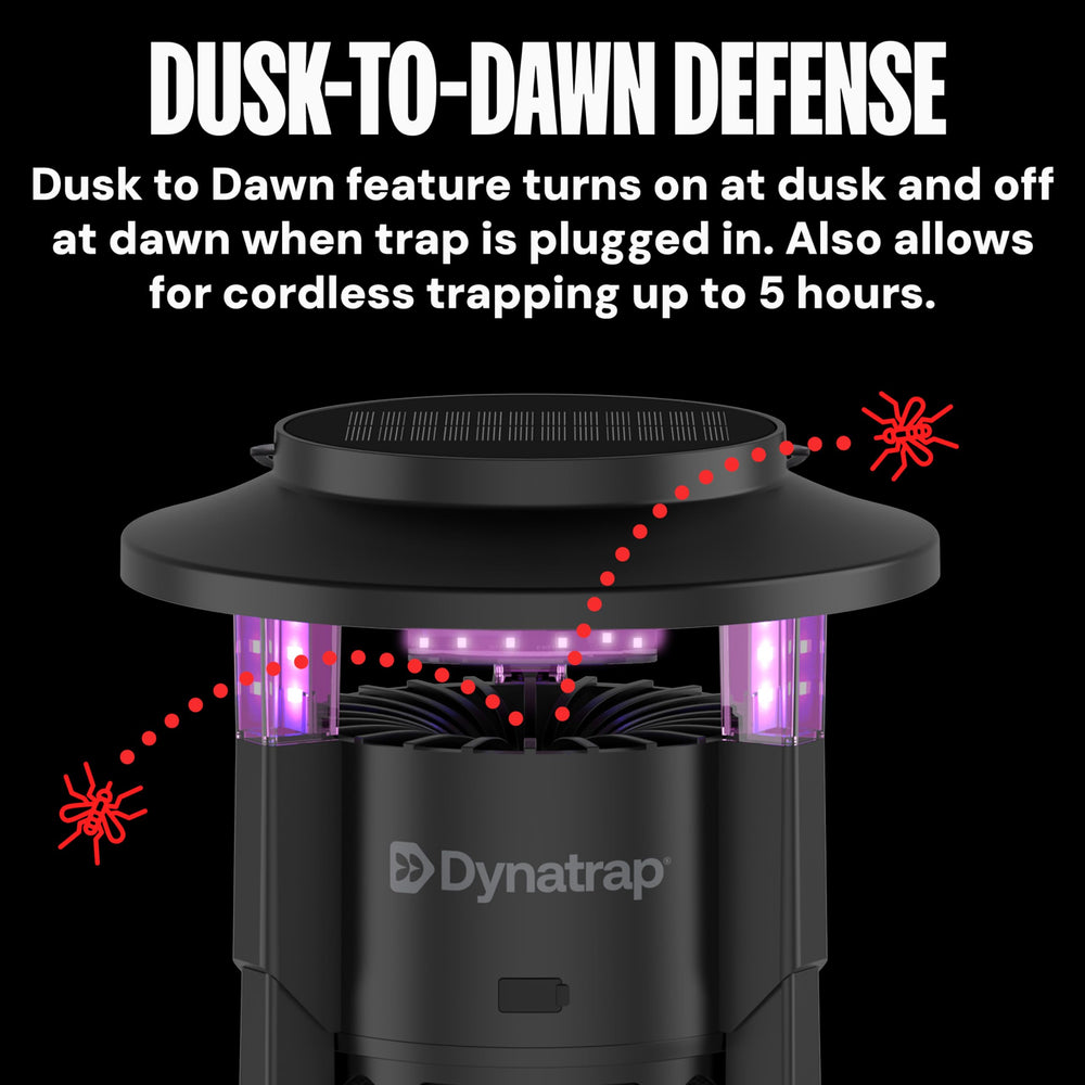 Dynatrap on tabletop with legs attached for portable use advantage