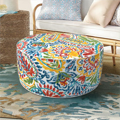 DYTXIII paisley pouf front view showing style and portability
