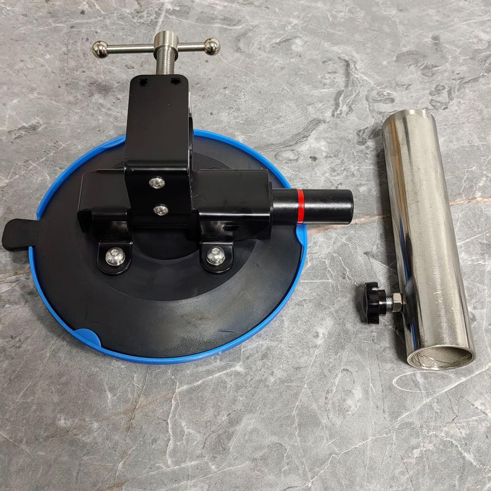 DYXDYC assembly and pump closeup highlighting simple no-drill installation benefit