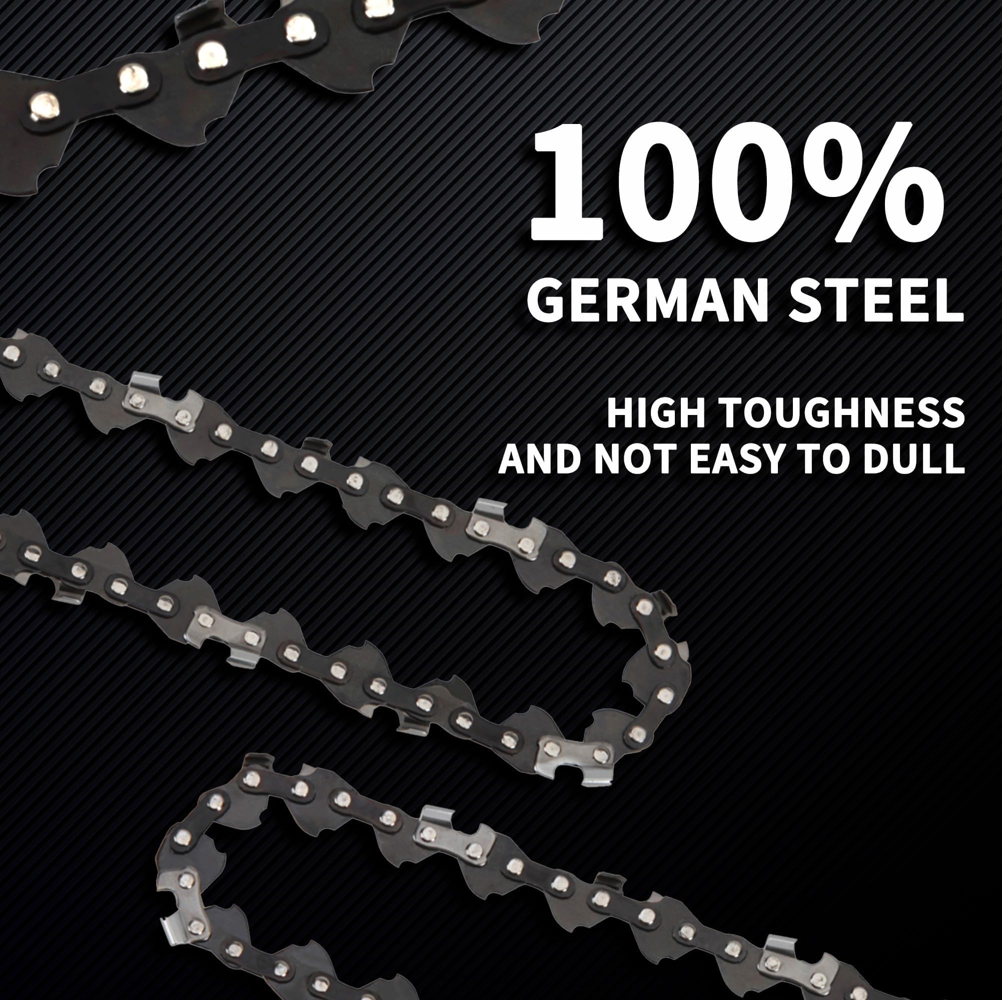 E & S chain fitted on 5-inch bar demonstrating broad saw compatibility