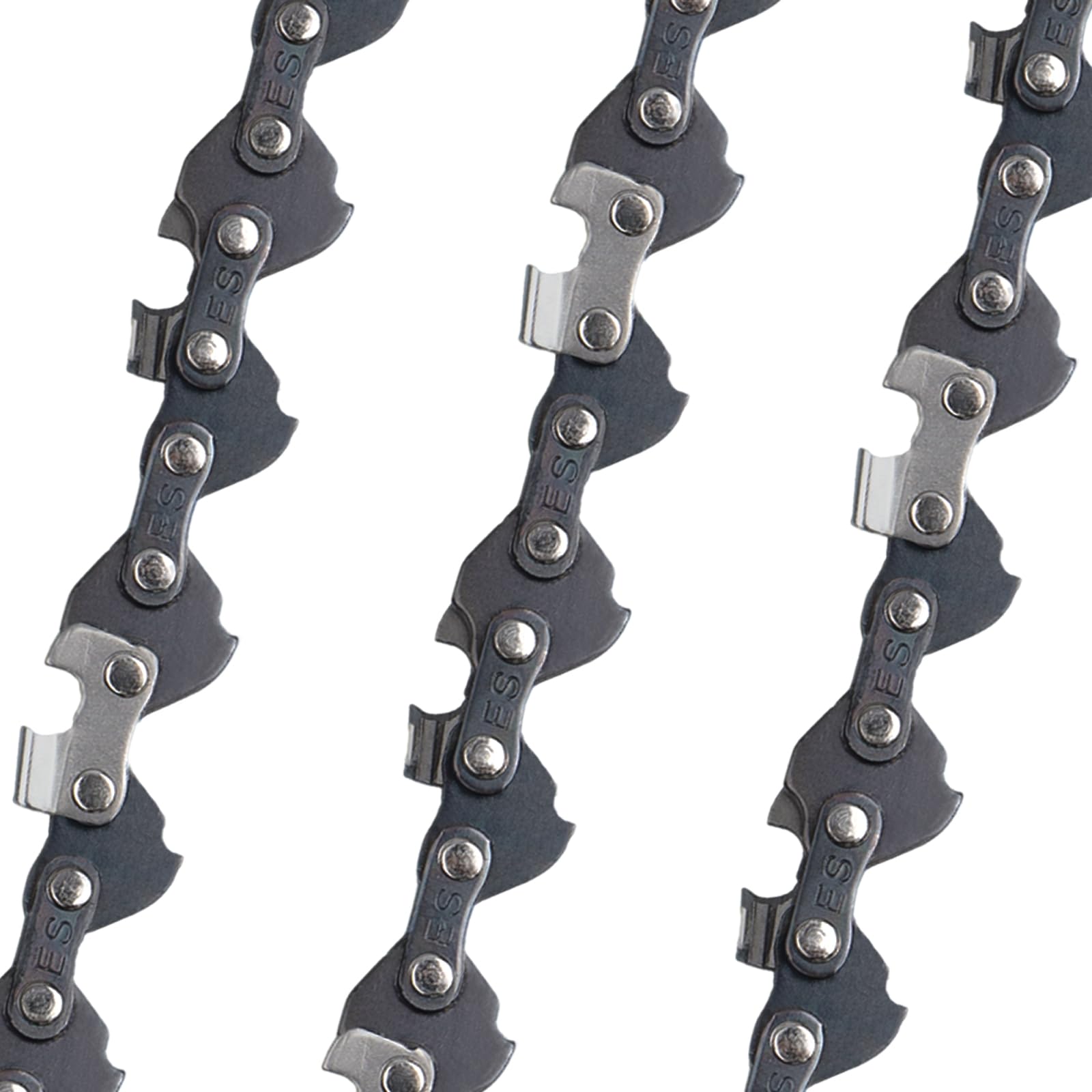 E & S close-up of semi-chisel teeth highlighting clog-resistant cutting