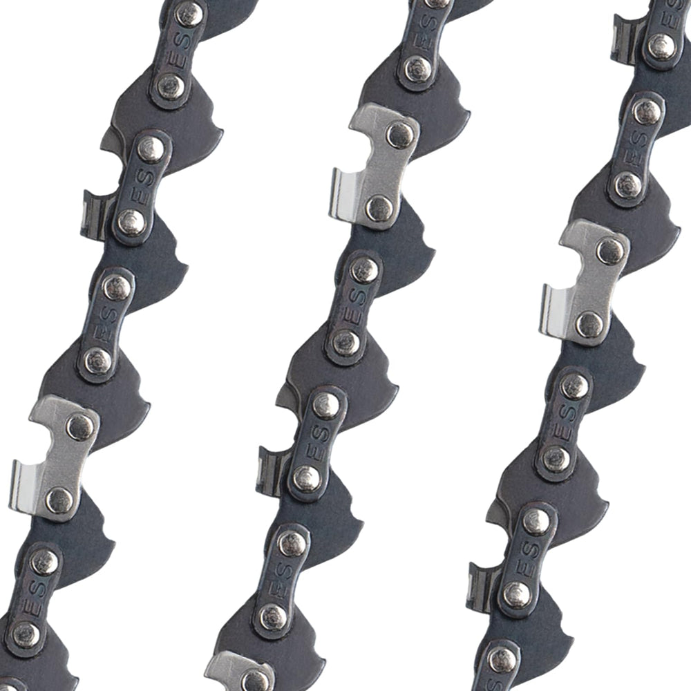 E & S close-up of semi-chisel teeth highlighting clog-resistant cutting