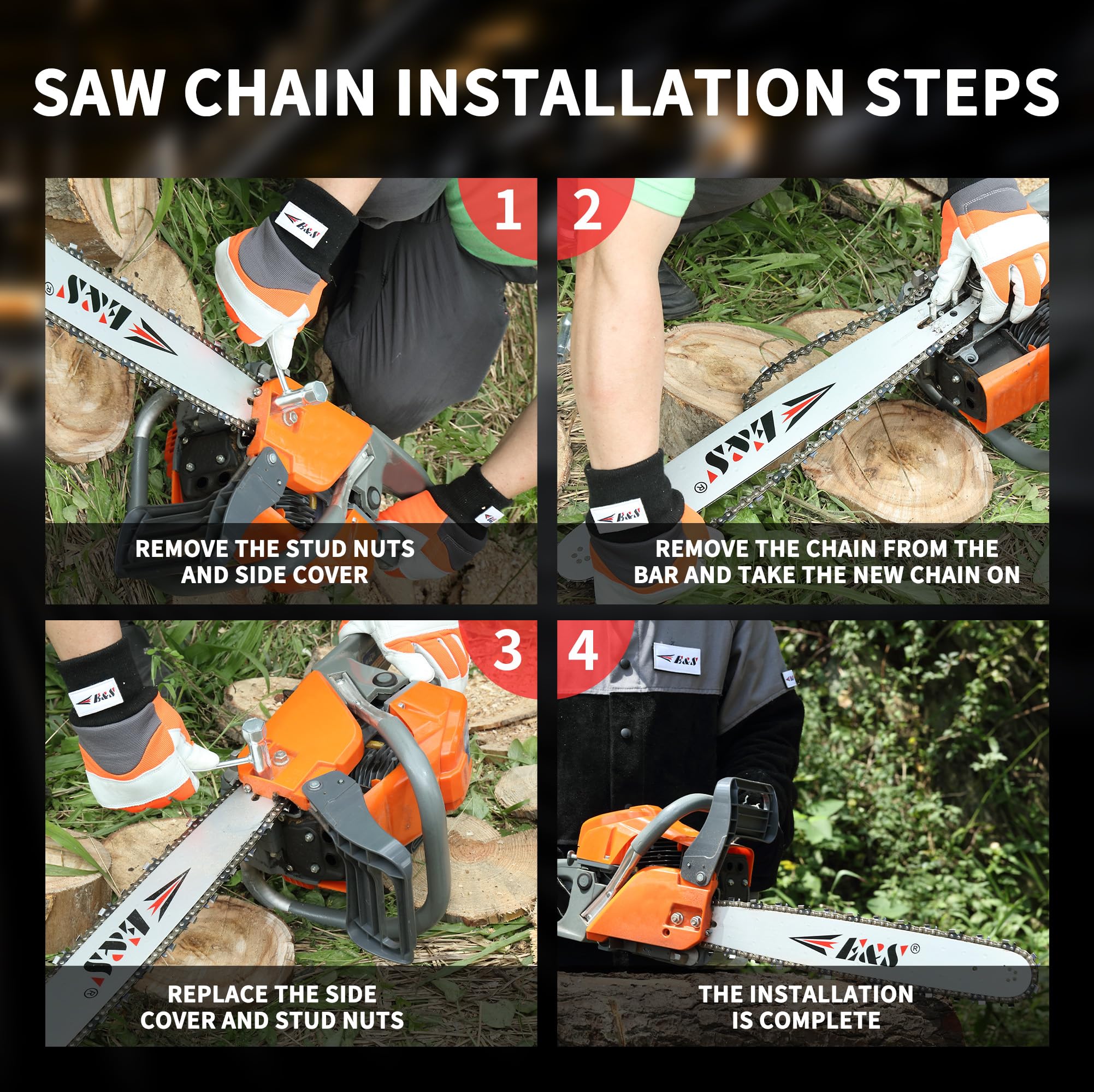 E & S chain cutting oak to show faster, reliable cutting performance