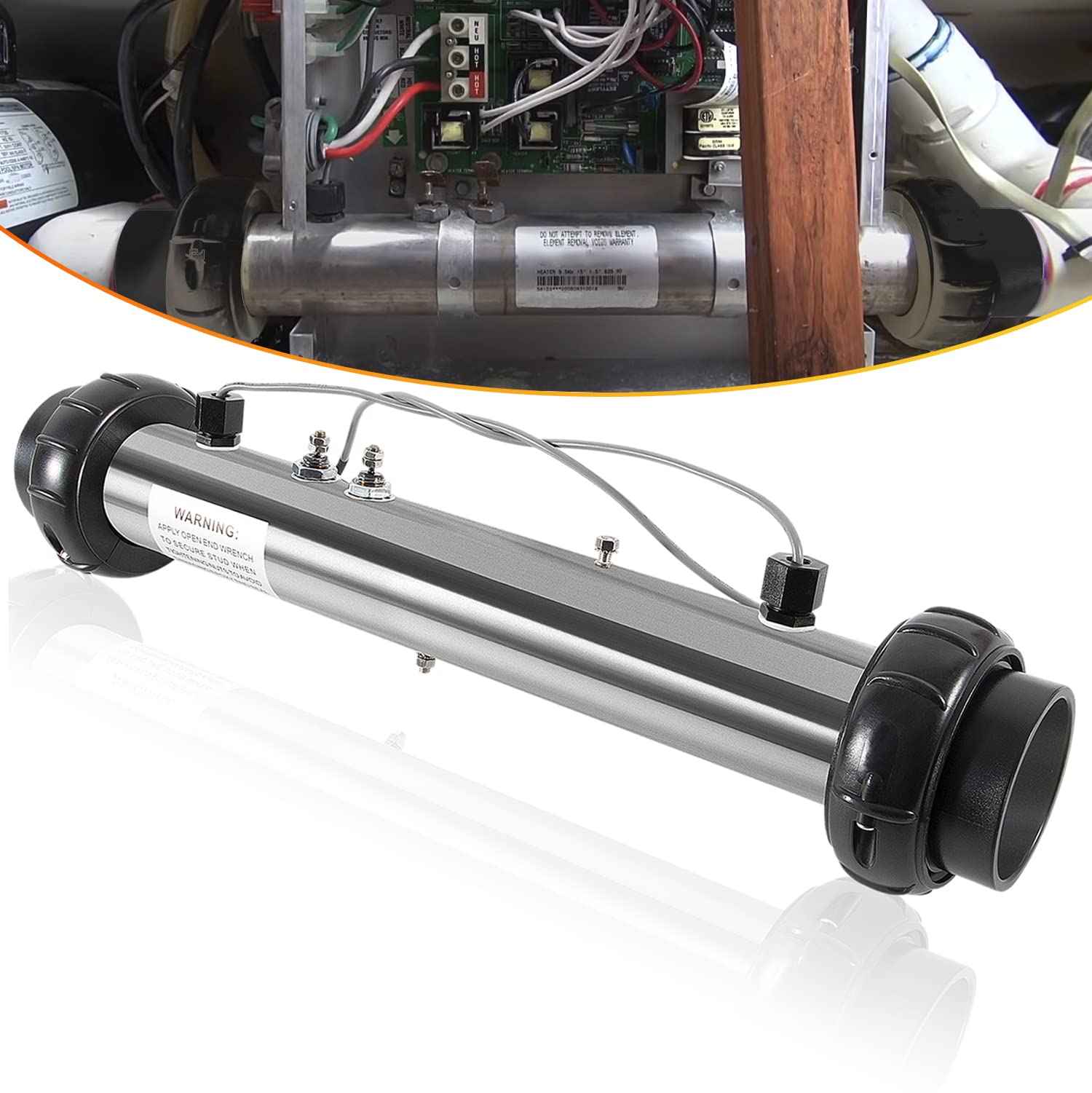E-cowlboy heater front assembly showing clean fit and quick-service benefit