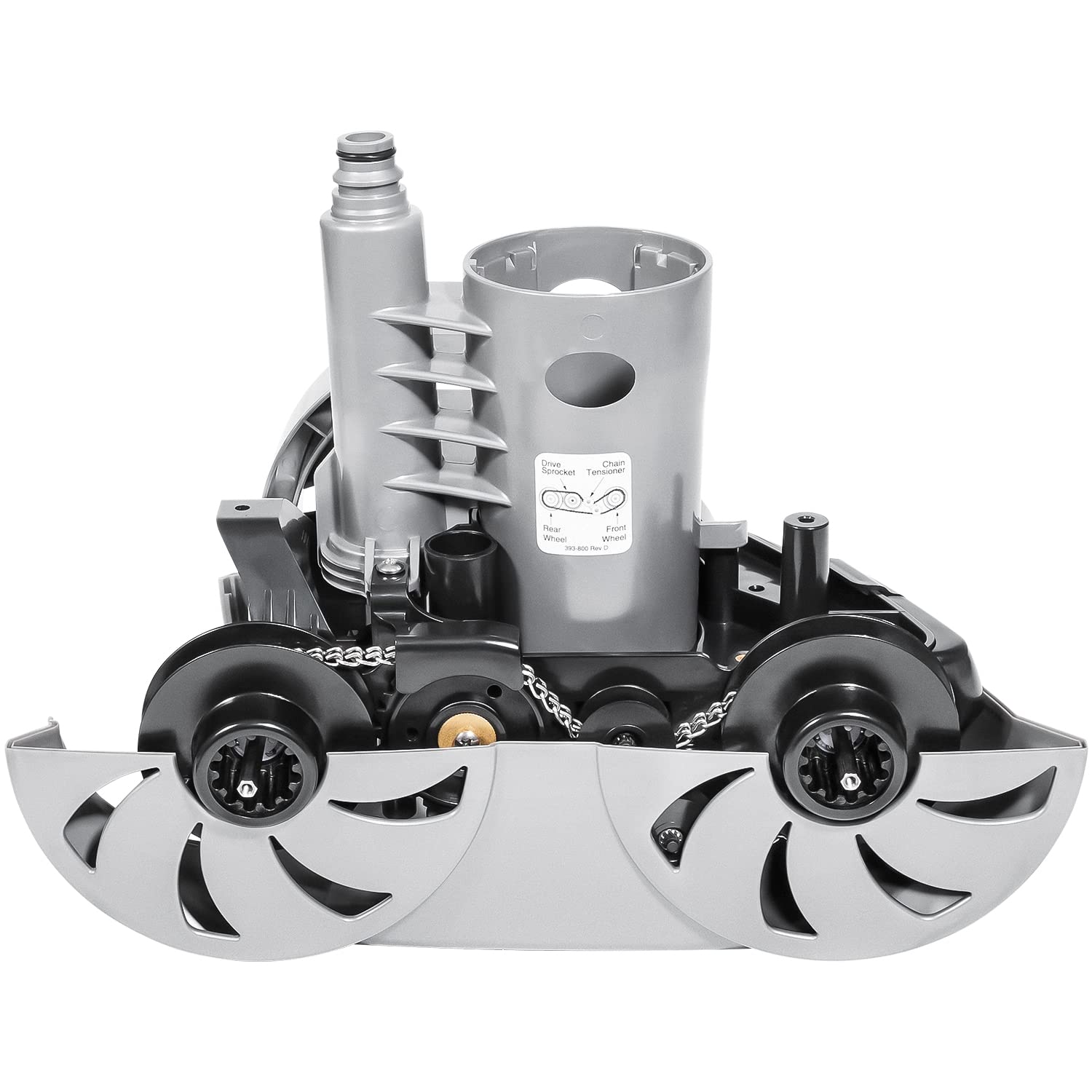 E-cowlboy rebuilt cleaner head installed on pool cleaner, restores smooth pool cleaning
