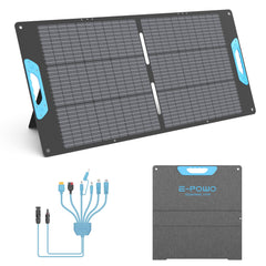 E-POWO folded panel front view showing compact portability and easy carry