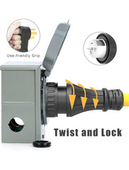 E-SDS close-up of twist-lock plug and finger grip for secure, easy connections