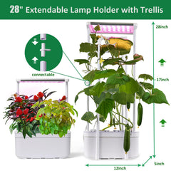 E SUPEREGROW dual planter close-up with room for larger root systems
