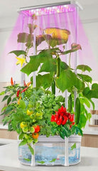 E SUPEREGROW full system showing compact vertical setup and fast harvest benefit