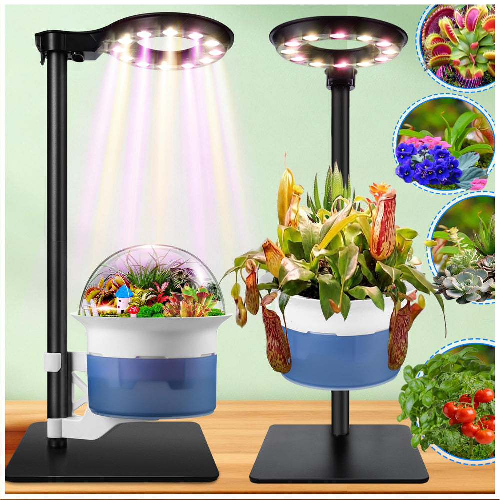 E SUPEREGROW front view of terrarium pot showing complete system and neat design