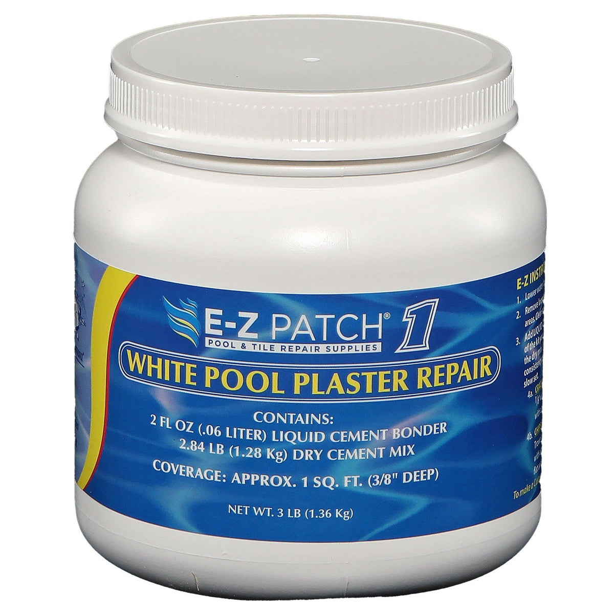 E-Z Patch jar front view showing label and 3 lb size for quick repairs