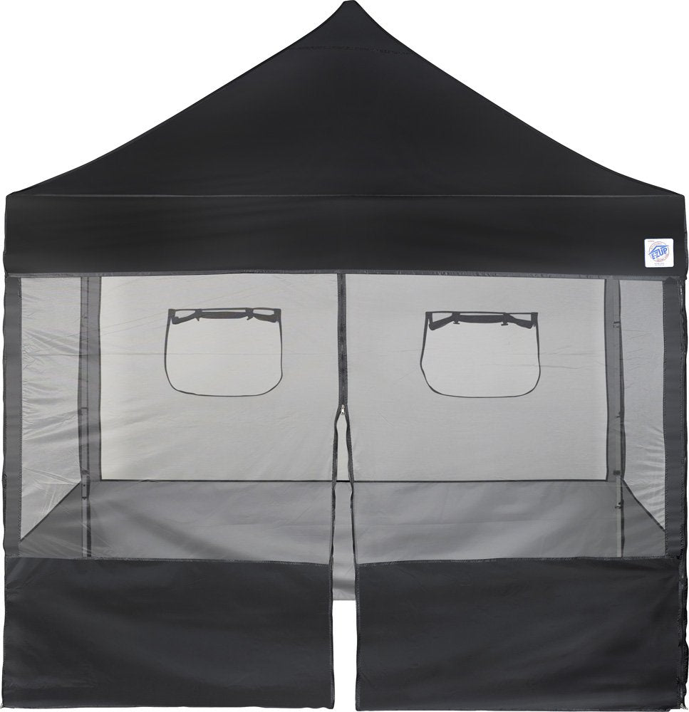 E-Z UP packed sidewall kit in carry bag showing portable storage and transport benefit
