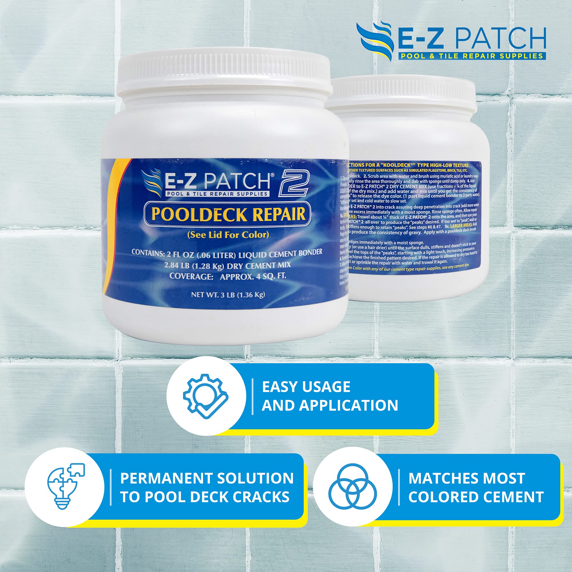 E-Z Products E-Z Patch 2 powder texture close-up showing easy mixing