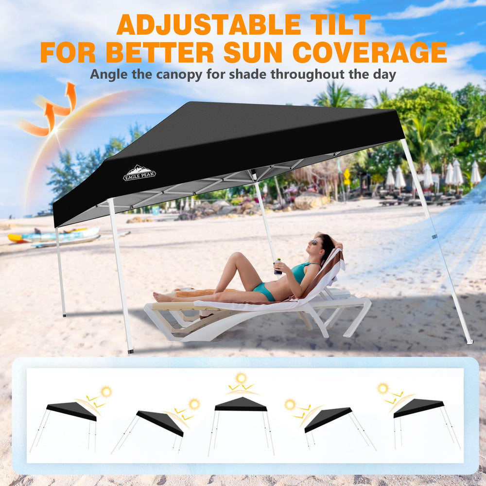 EAGLE PEAK tent at the beach delivering sun protection for family