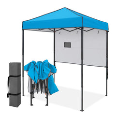 EAGLE PEAK front view showing full canopy shelter and quick shade benefit