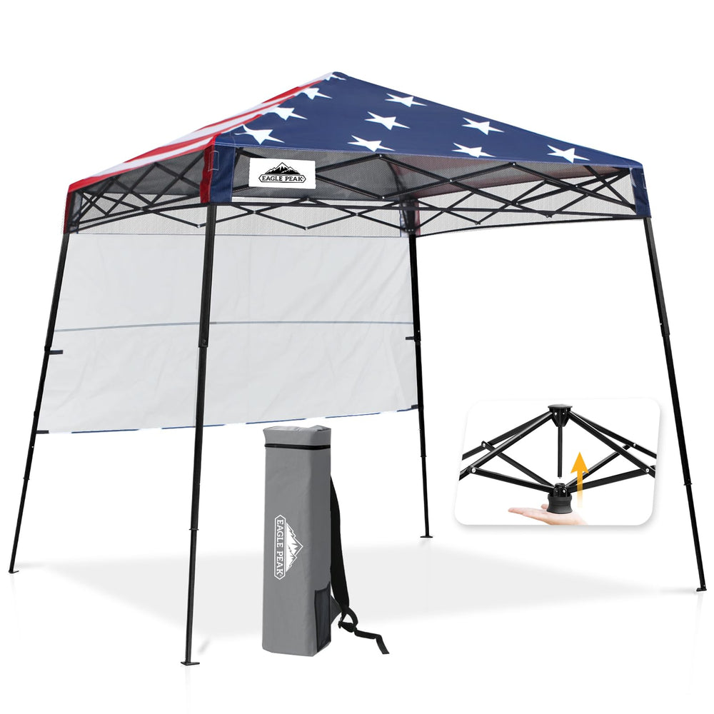 EAGLE PEAK front-open canopy showing instant shade and quick setup benefit