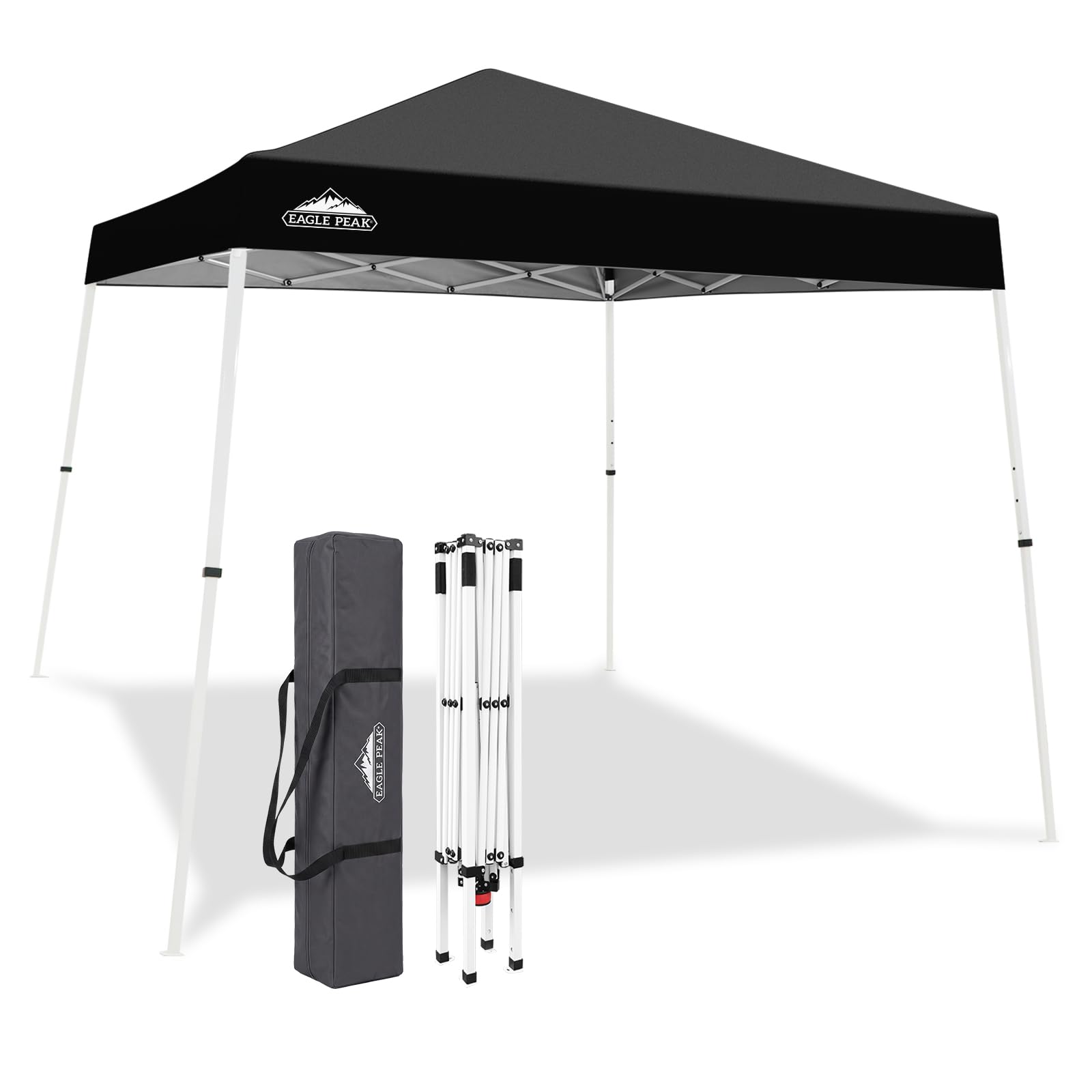 EAGLE PEAK front view of black canopy providing instant shade