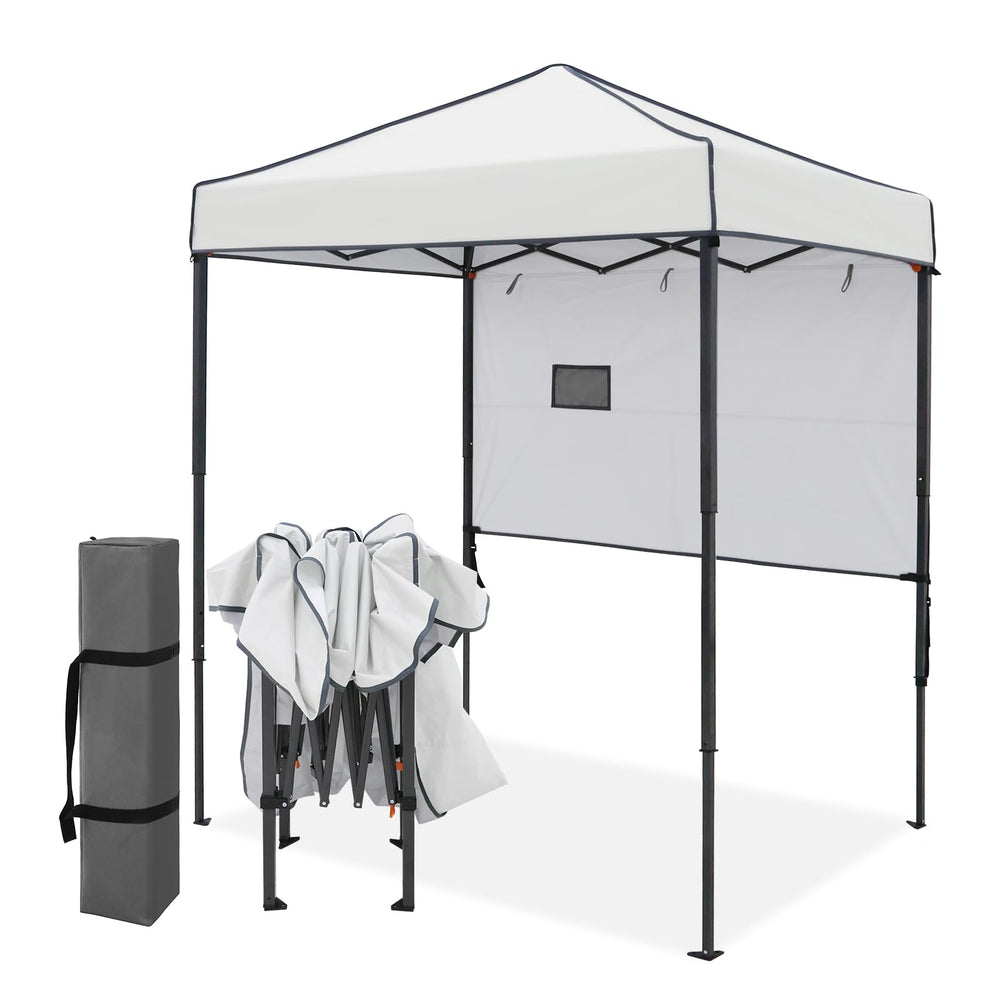 EAGLE PEAK front view of 6x4 white canopy showing shelter and quick setup benefit
