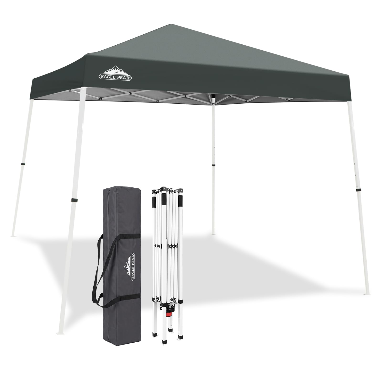 EAGLE PEAK front view of gray canopy showing easy setup and shade
