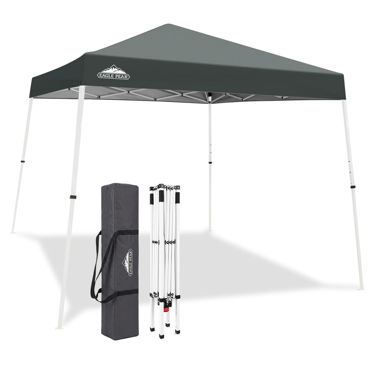 EAGLE PEAK front view of gray canopy showing easy setup and shade