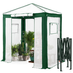 EAGLE PEAK front view of greenhouse showing easy access and compact footprint benefit
