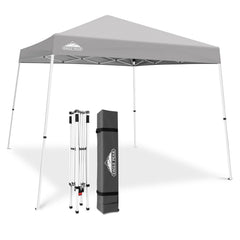 EAGLE PEAK front view light gray canopy showing shelter and easy setup benefit
