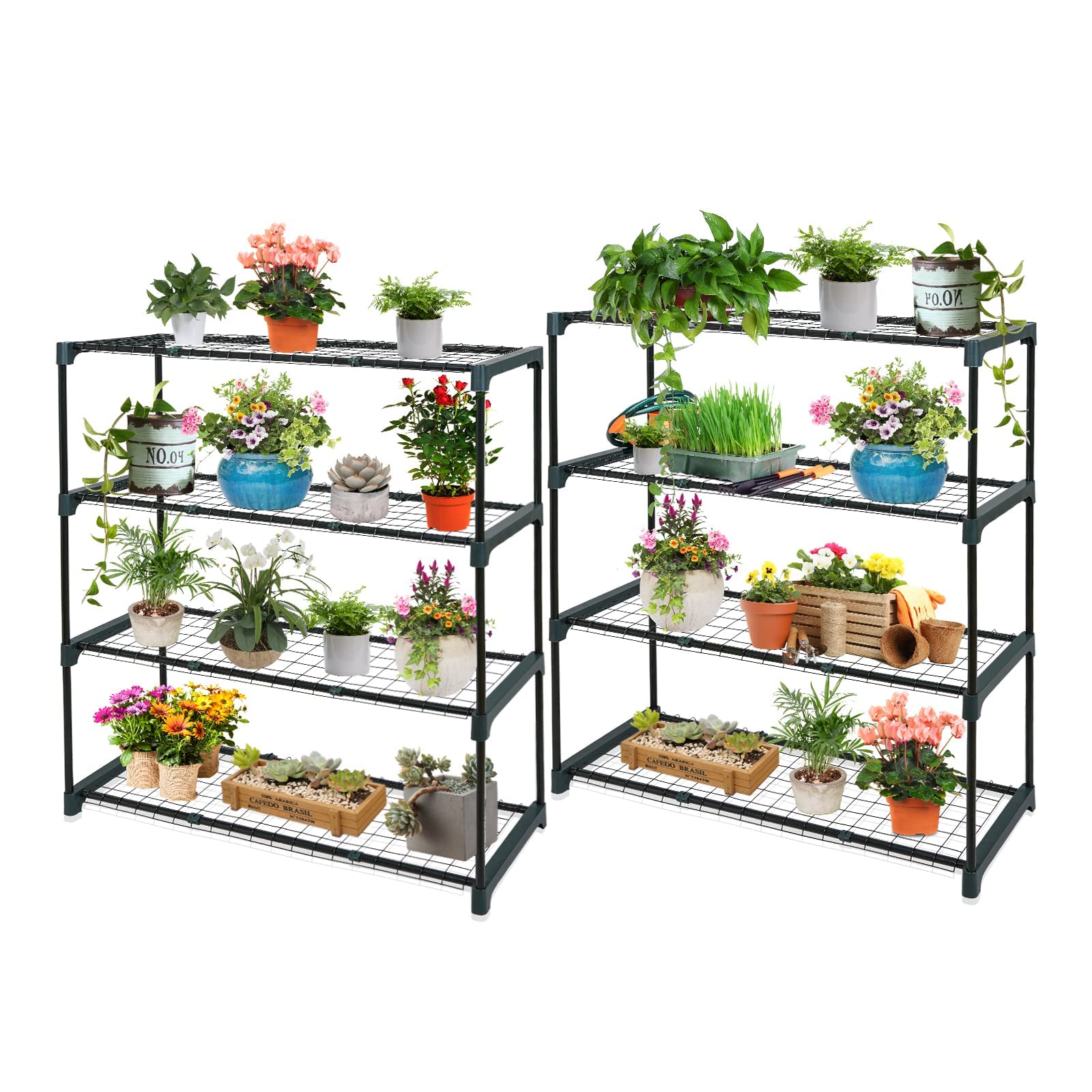 EAGLE PEAK front view with multiple potted plants showing organized space