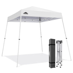 EAGLE PEAK front view of white canopy showing full coverage and easy shade