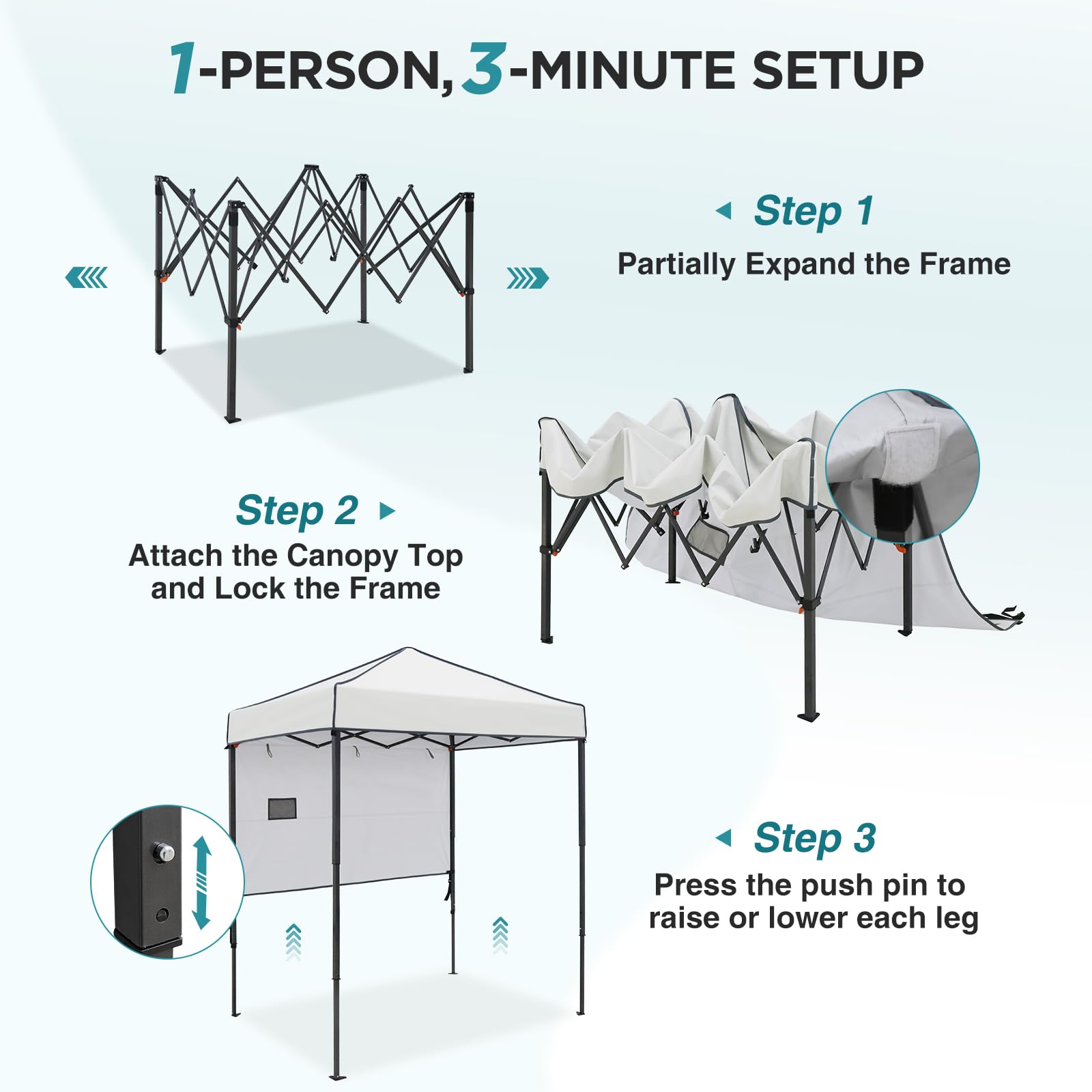 EAGLE PEAK half wall close-up with mesh pocket offering secure storage benefit
