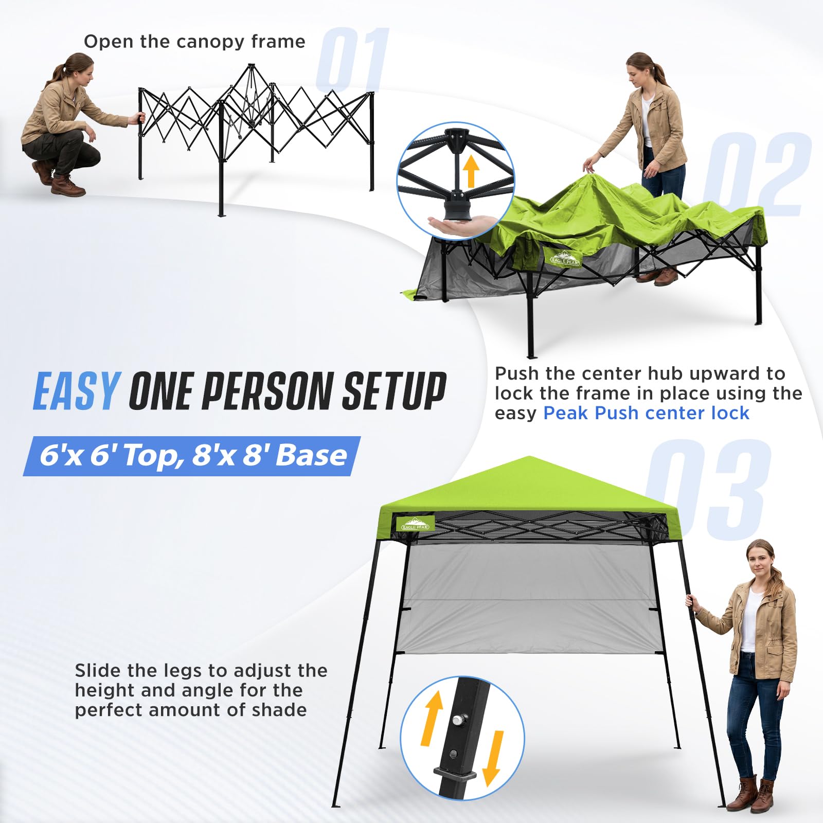 EAGLE PEAK canopy in use at beach providing family sun protection