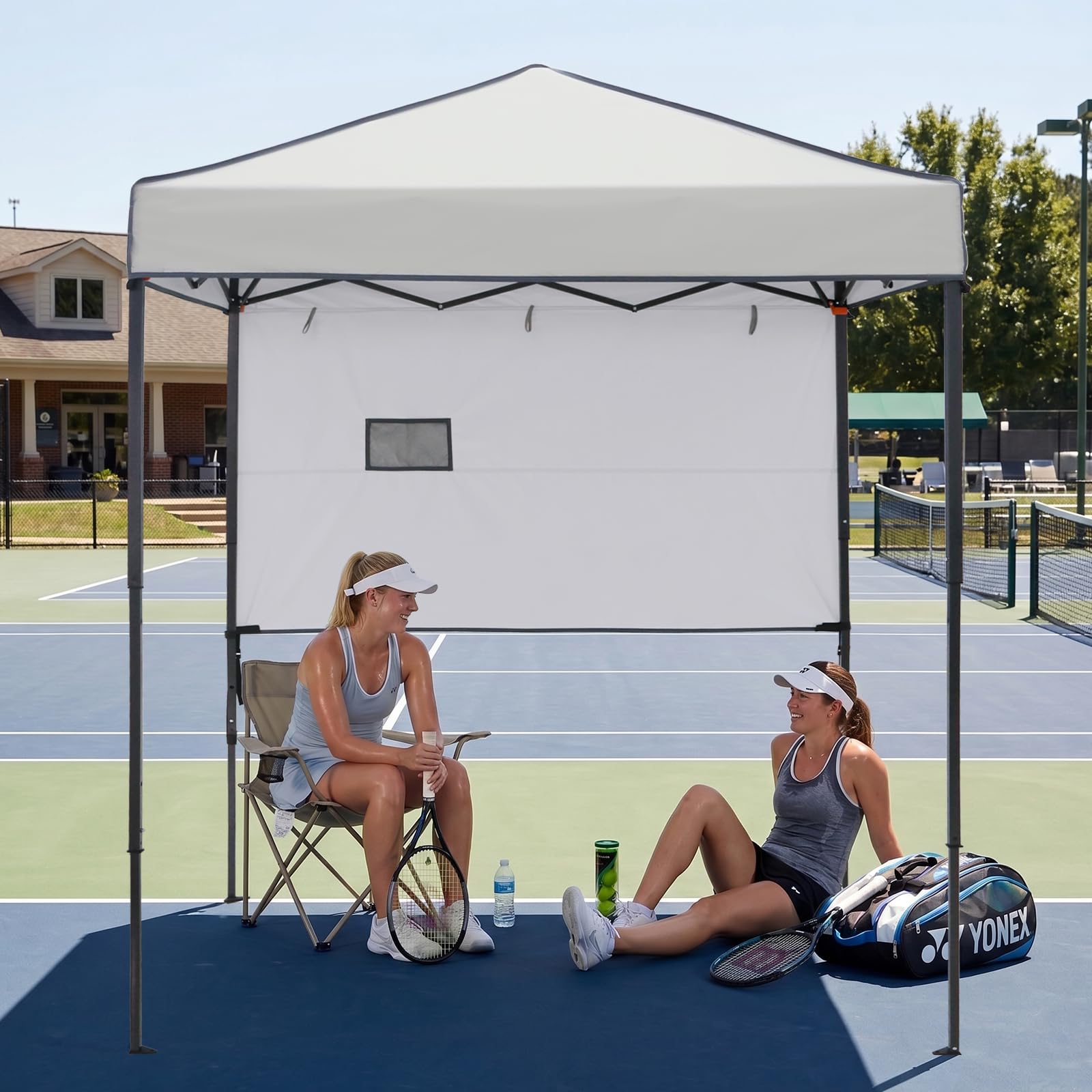 EAGLE PEAK canopy at a farmers market offering shade for a small vendor booth