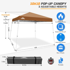 EAGLE PEAK slant leg detail showing three height settings for customizable shade