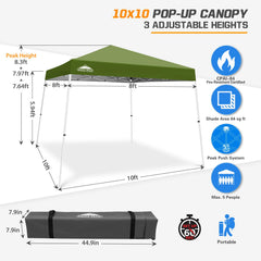 EAGLE PEAK adjustable slant-leg height close-up for versatile shade