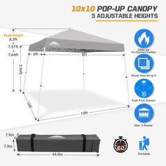 EAGLE PEAK adjustable leg height setting illustrating tailored shade benefit