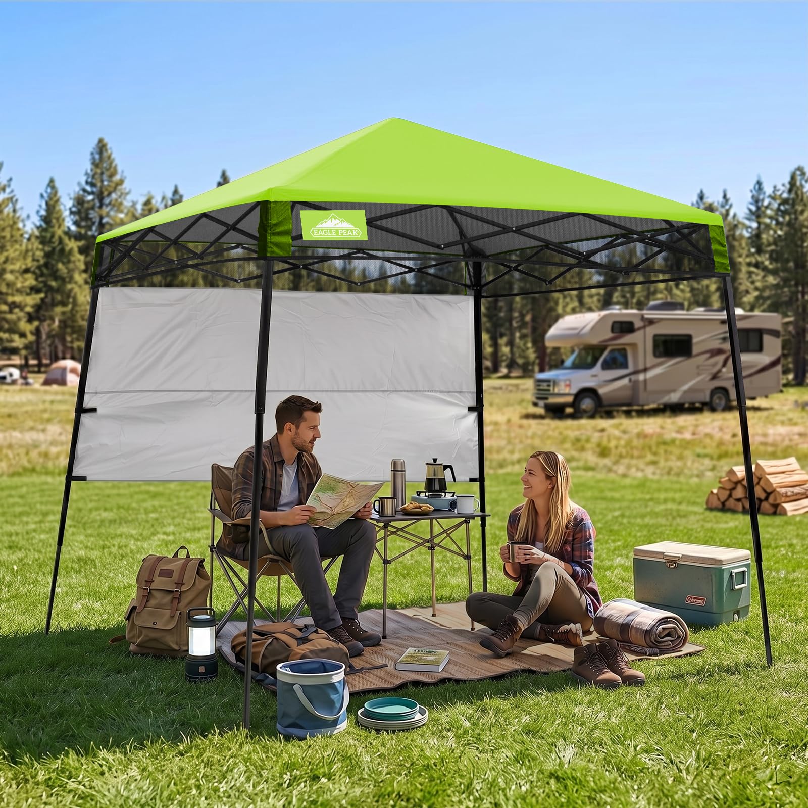EAGLE PEAK canopy packed in backpack case for hands-free carry