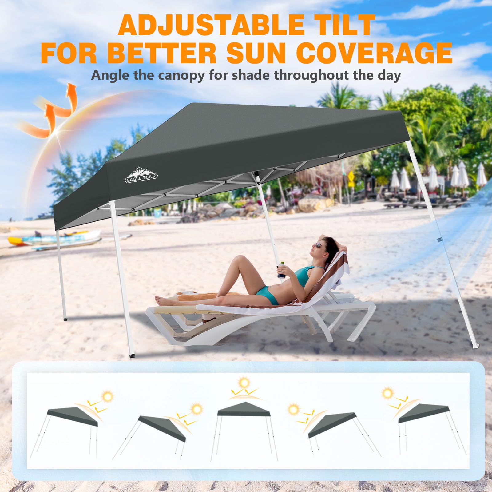 EAGLE PEAK canopy folded inside 600x300D carrying bag for transport