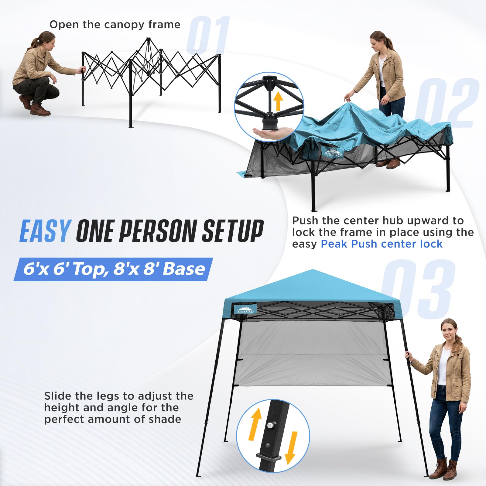 EAGLE PEAK sidewall attached providing wind protection and privacy