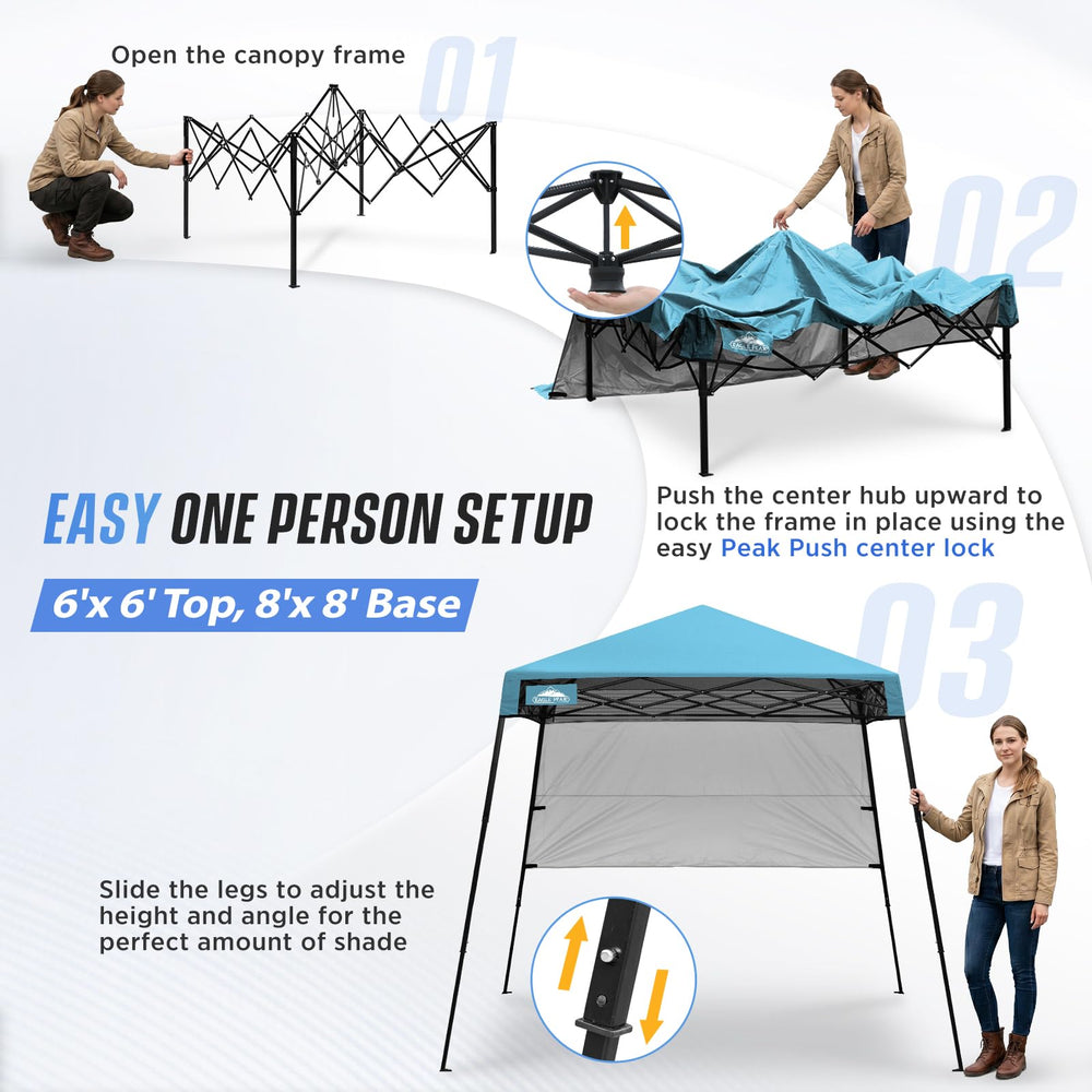 EAGLE PEAK sidewall attached providing wind protection and privacy