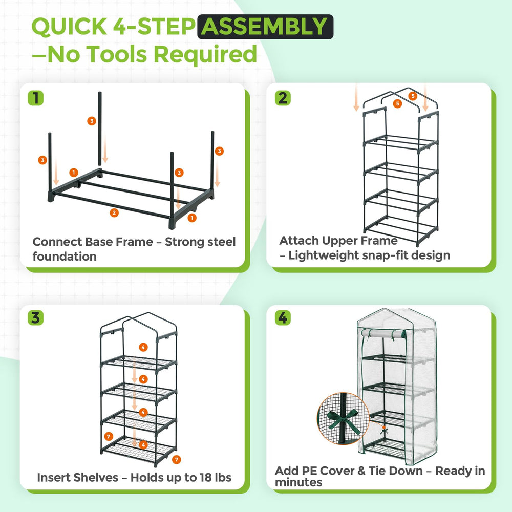 EAGLE PEAK size scale with tape demonstrating compact 27x19x64 inch footprint