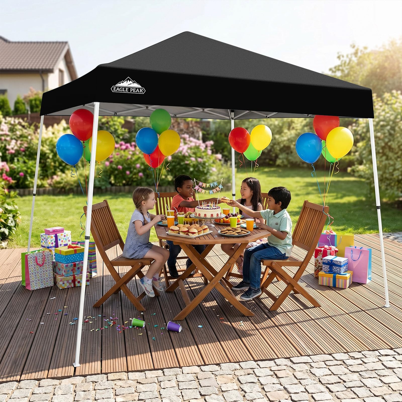 EAGLE PEAK tailgate setup with chairs showing event convenience