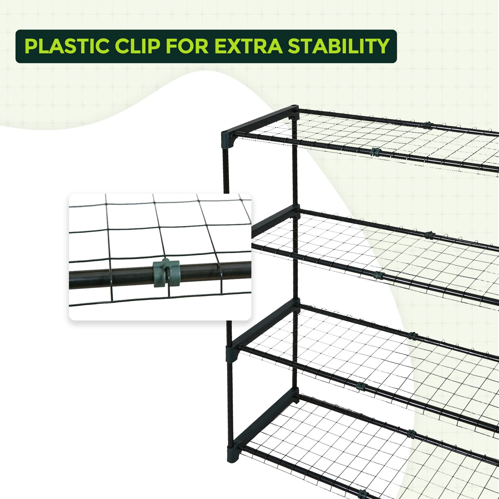 EAGLE PEAK close-up of wire mesh shelf illustrating sturdy support