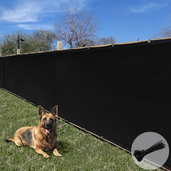E&K Sunrise front view of full 6x50 black privacy screen showing coverage and clean finish