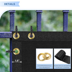 E&K Sunrise reinforced corner with copper grommets showing secure attachment points