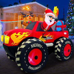 EAONE front view showing Santa and reindeer on monster truck, bright curb appeal