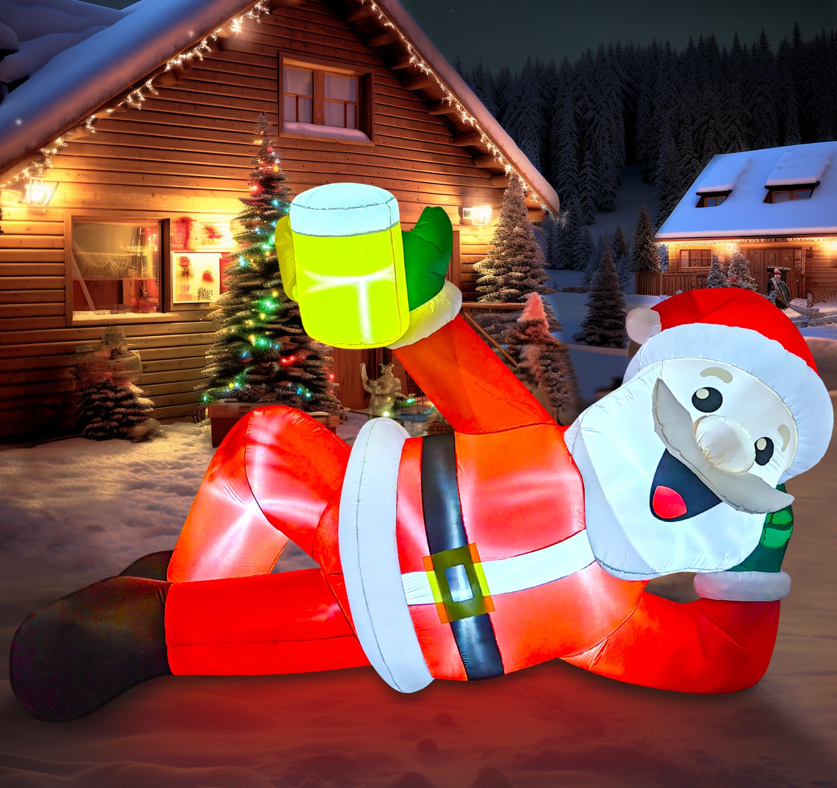EAONE Santa on porch creating welcoming holiday decoration