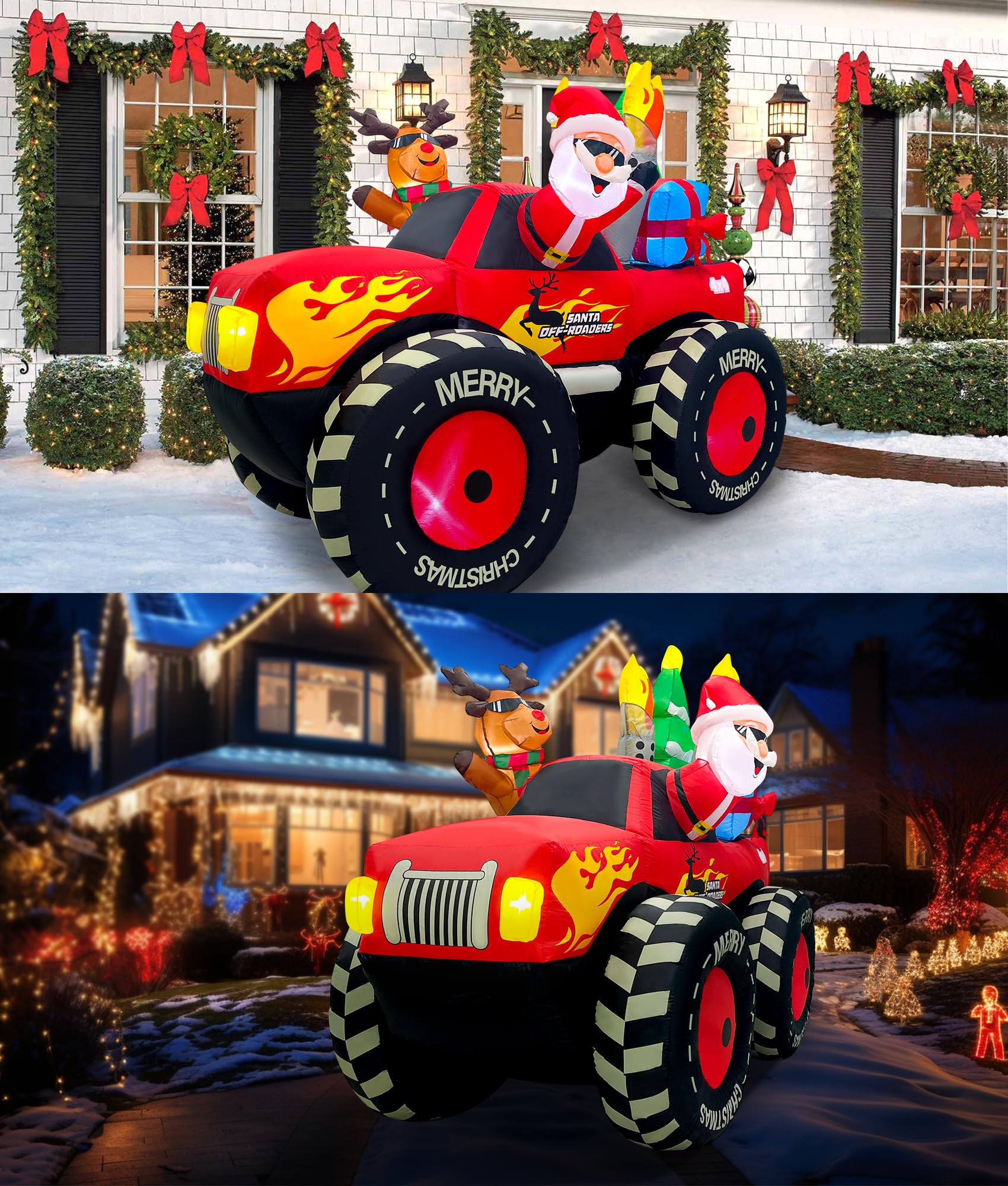 EAONE illuminated lawn display creating festive evening atmosphere