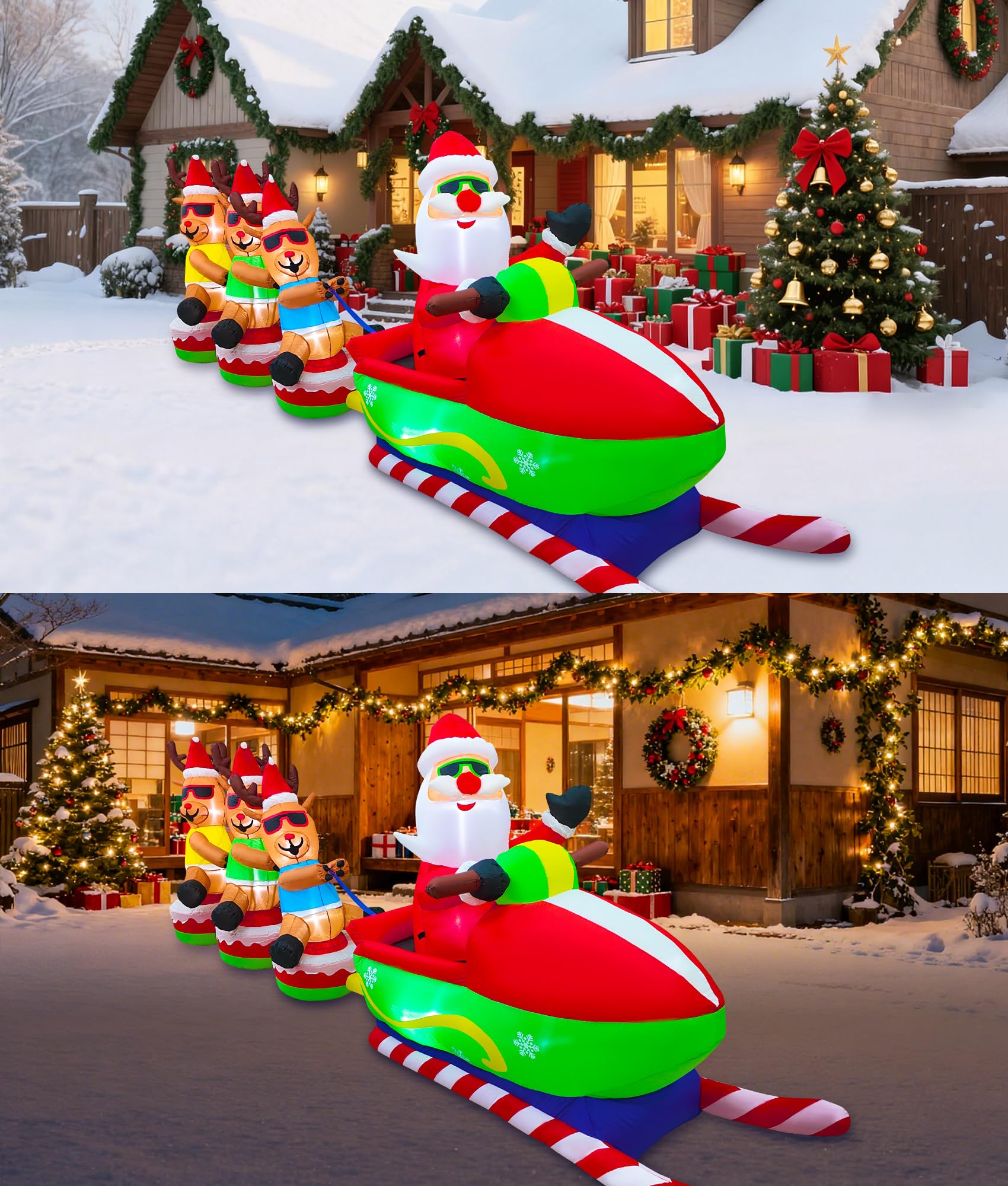 EAONE inflatable on lawn with person for size comparison and scale